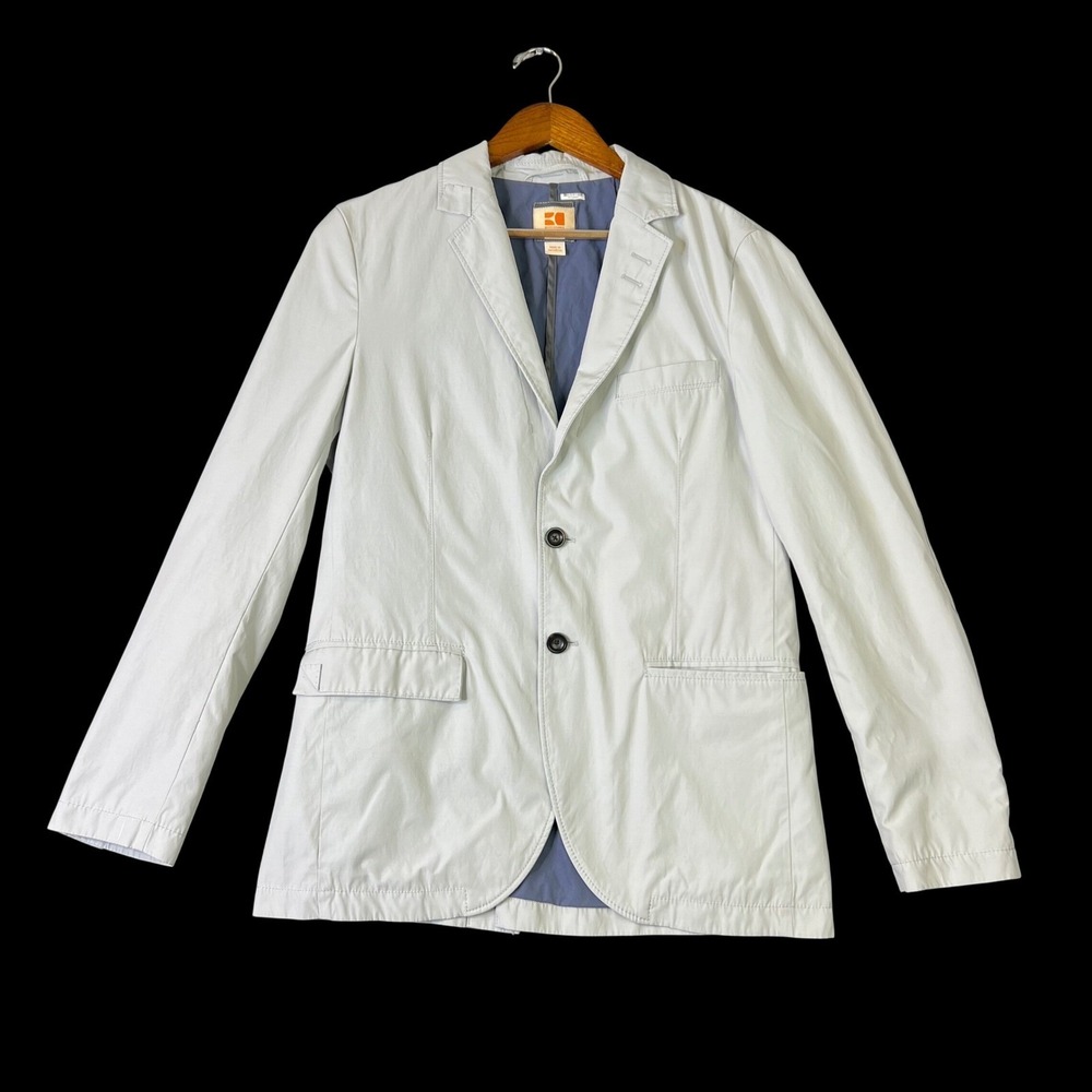 Hugo Boss Orange Mens Size 38R Light Grey Cotton Two Button Blazer Sport Jacket